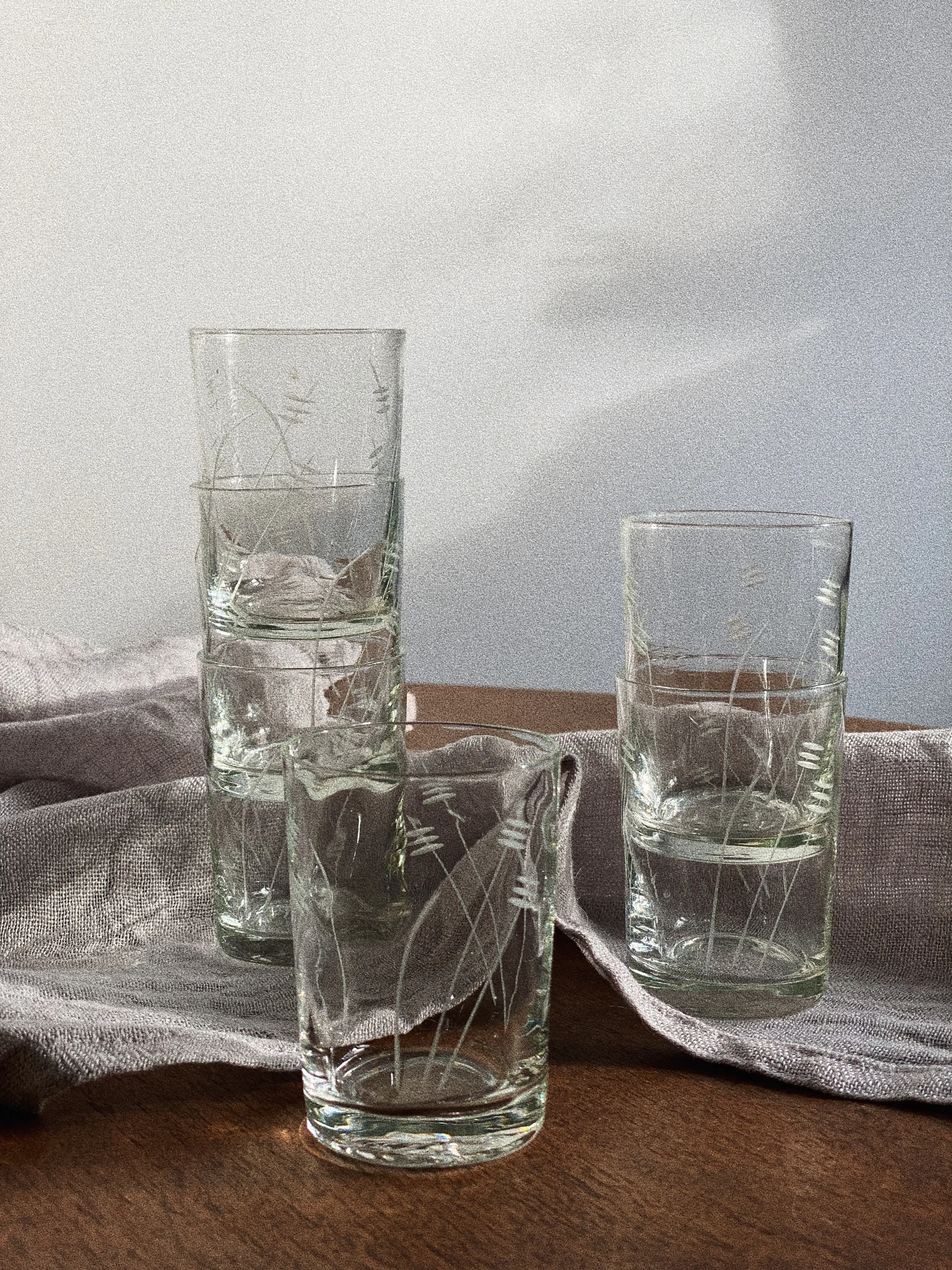 Literatki Vintage, Made in Poland PRL / 6 sztuk, szklaneczki